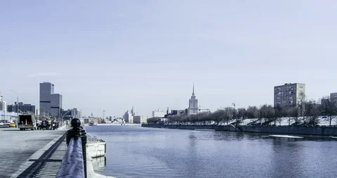 Timelapse of the movement of clouds in a big city Stock-Footage 129534906