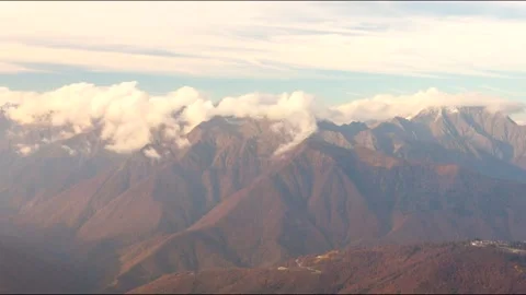 Timelapse. The movement of clouds in the mountains. Summer day. Mountain resort. Stock Footage 166056488