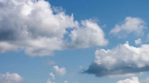 Timelapse. The movement of cumulus clouds during the day, in the daytime. Stock Footage 157860768