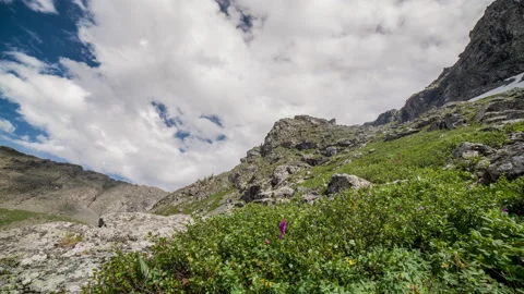 Timelapse with movement in the summer mountains Stock Footage 178377196
