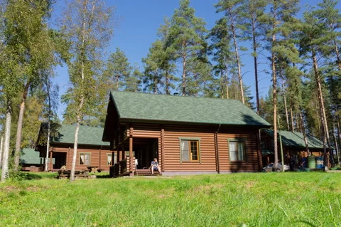 Timelapse of the movement of the sun on the background of the cottage. High Stock Footage 221988290