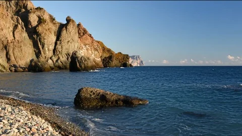 Timelapse of the movement of waves and clouds Stock Footage 124642319