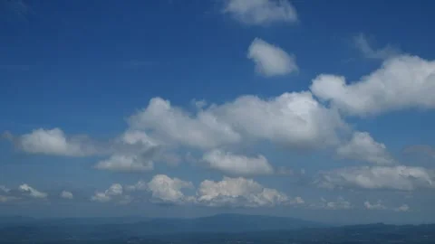 Timelapse of the movement of white clouds in a clear sky Stock Footage 272739538
