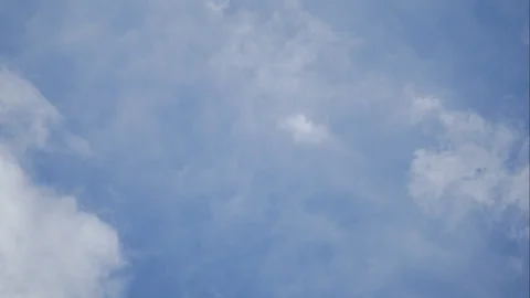 Timelapse moving beautiful white cloud with blue sky background at day time Stock Footage 129929696