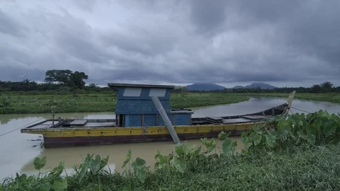 Timelapse moving boat. Stock Footage 97052079