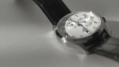 Timelapse Of Moving Clock Hands On Classic Wristwatch In Sunlight Stock Footage 345527116