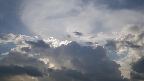 Timelapse moving cloud with  beautiful blue sky background at day time Vídeo Stock 128315534