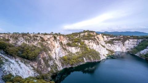 Timelapse of moving cloud, mountain and green water - Grand Canyon Thailand Stock Footage 108679768