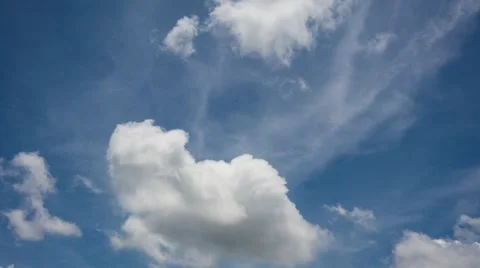 Timelapse of Moving Cloud Under Blue Sky in Daylight Stock Footage 42957309