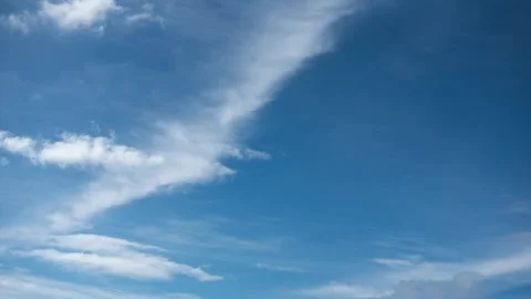 Timelapse of moving clouds against blue sky stratus clouds peaceful serene Stock-Footage 311499281