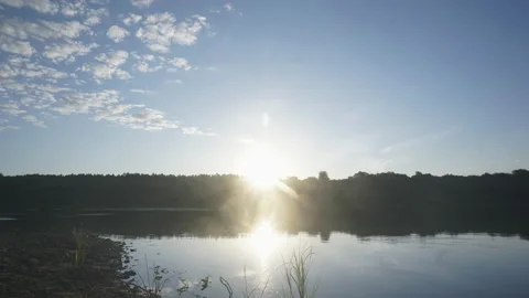Timelapse of moving clouds and sunrise. Stock Footage 206053039