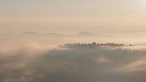Timelapse of moving clouds on blue sky over mountain range. Europe Stock Footage 126586428