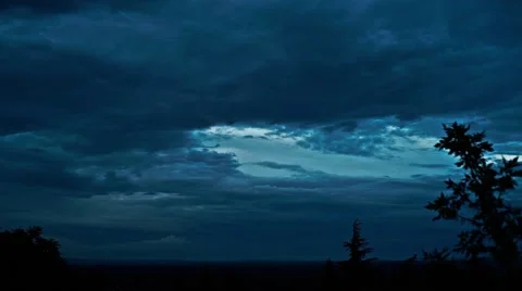 TIMELAPSE moving clouds evening Stock Footage 51862799
