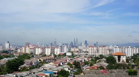 Timelapse of moving clouds in Kuala Lumpur, Malaysia Stock Footage 58340796