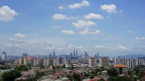 Timelapse of moving clouds in Kuala Lumpur, Malaysia Stock Footage 58340797