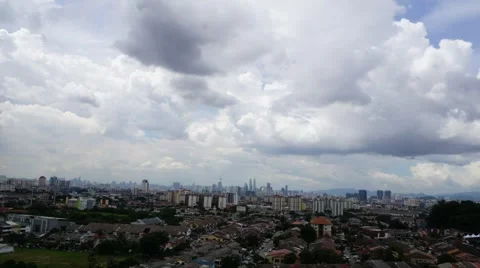 Timelapse of moving clouds in Kuala Lumpur, Malaysia Stock Footage 58348437