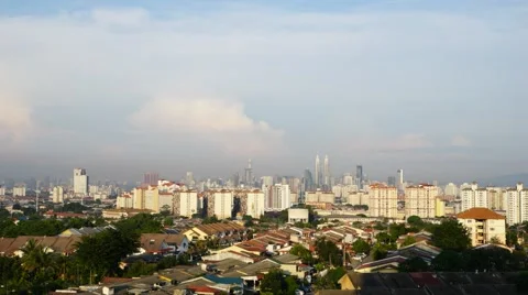 Timelapse of moving clouds in Kuala Lumpur, Malaysia Stock Footage 58348471