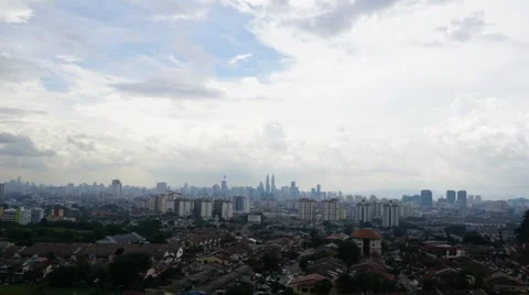 Timelapse of moving clouds in Kuala Lumpur, Malaysia Stock Footage 58348678