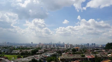 Timelapse of moving clouds in Kuala Lumpur, Malaysia Stock Footage 58348680