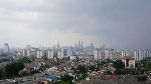 Timelapse of moving clouds in Kuala Lumpur, Malaysia Stock Footage 58348714