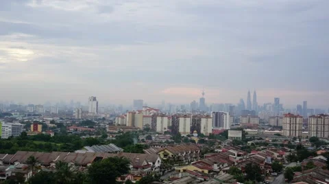 Timelapse of moving clouds in Kuala Lumpur, Malaysia Stock Footage 58348756