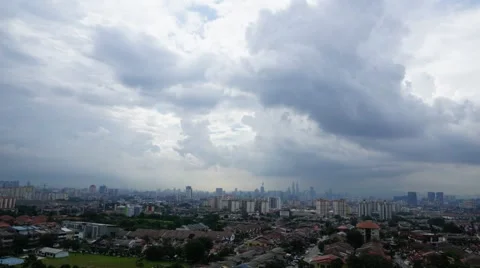Timelapse of moving clouds in Kuala Lumpur, Malaysia Stock Footage 58348764