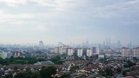 Timelapse of moving clouds in Kuala Lumpur, Malaysia Stock Footage 58348765