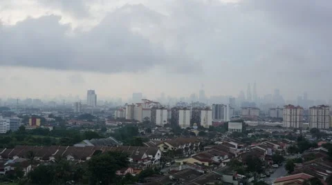 Timelapse of moving clouds in Kuala Lumpur, Malaysia Stock Footage 58348788