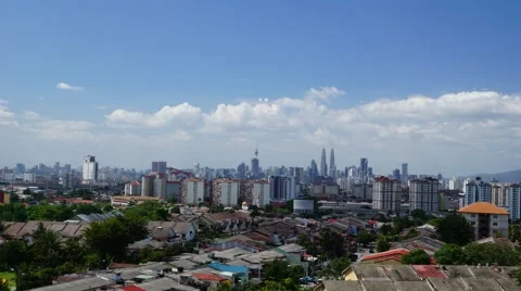 Timelapse of moving clouds in Kuala Lumpur, Malaysia Stock Footage 58700860