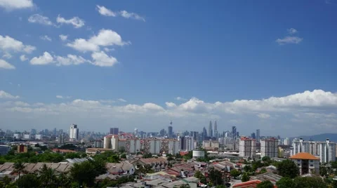 Timelapse of moving clouds in Kuala Lumpur, Malaysia Stock Footage 58700944