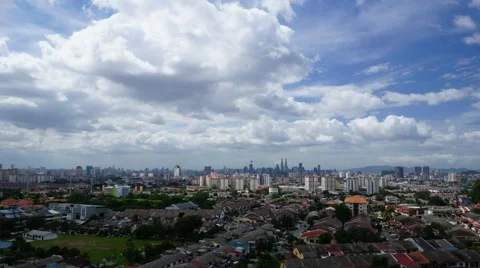 Timelapse of moving clouds in Kuala Lumpur, Malaysia Stock Footage 58720767
