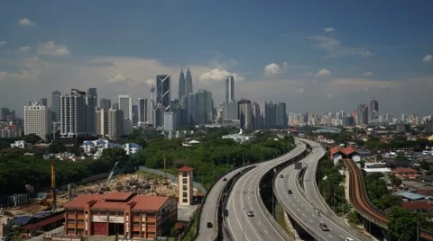 Timelapse of moving clouds in Kuala Lumpur, Malaysia Stock Footage 58909867