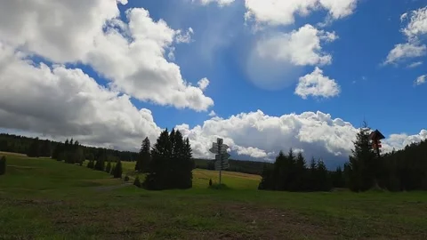 Timelapse of moving clouds in nature. Stock Footage 169969640