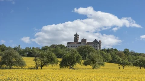 Timelapse - Moving clouds over Castle Ronneburg Видео 108831314