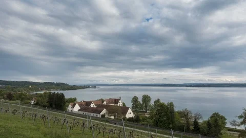 Timelapse - Moving clouds over the cloister of Birnau Видео 108834237