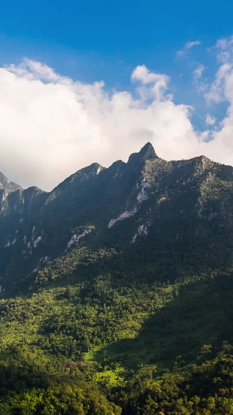 Timelapse moving clouds over Doi Luang Chiang Dao mountain Stock Footage 231315080