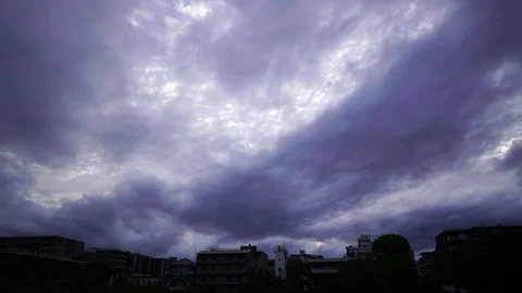 Timelapse of moving clouds over Kyoto Stock Footage 140693124