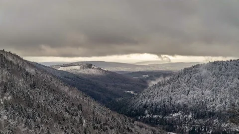 Timelapse moving clouds over les Vosges mountains, Territoire de Belfort, France Stock Footage 146383854