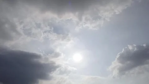 Timelapse: Moving clouds with sun Stock Footage 243271293