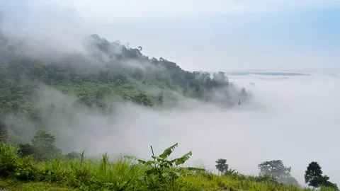 Timelapse of Moving Mist over the Mountains Stock Footage 92900415