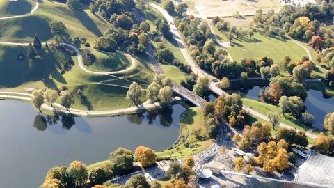 Timelapse Munich marathon 2019 Drone flight Stock Footage 124581488