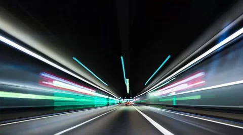 Timelapse Munich Night Lightstreaks and tunnels. Stock Footage 54582340