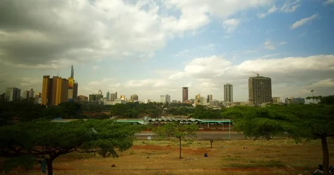 Timelapse of Nairobi skyline on a cloudy day. Kenya, Africa. Stock Footage 81569889