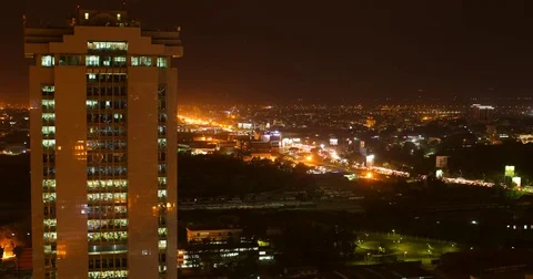 Timelapse Nairobi skyline on a cloudy night. Kenya, Africa. Stock Footage 81569529
