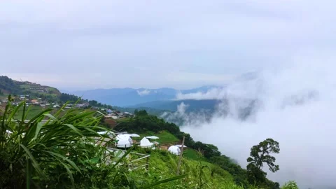Timelapse nature beautiful mountain landscape of Mon Jam, Chiang Mai, Thailand Stock Footage 138188084
