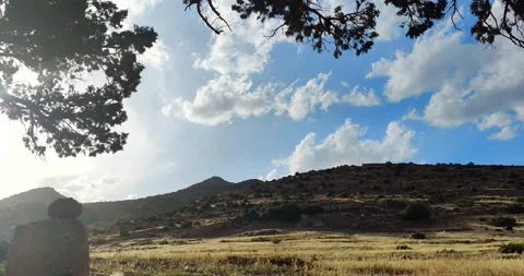 TIMELAPSE Nature Environment WITH THE MOTION OF CLOUDS IN MOUNTAINS Stock Footage 131730084