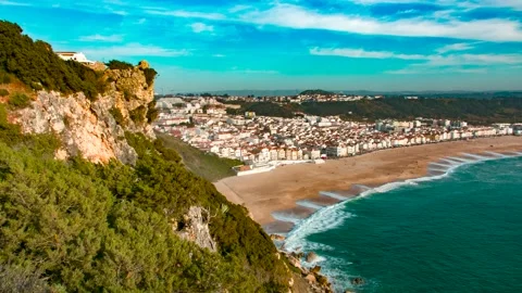 Timelapse Nazaré panning Video stock 202143175