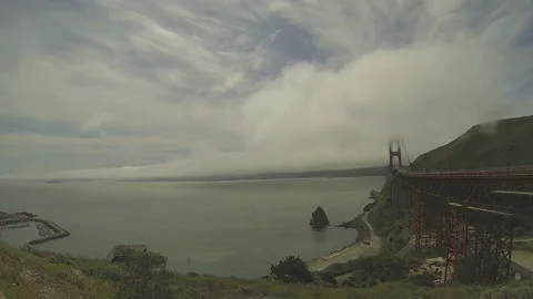 Timelapse next to the golden gate bridge in San Francisco USA 2013 Stock Footage 153128207