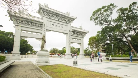 Timelapse at ngong ping big buddha temple Stock Footage 82926632