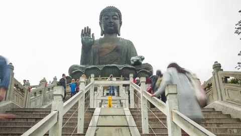 Timelapse at ngong ping big buddha temple Stock Footage 82926668